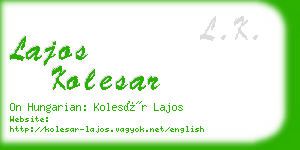 lajos kolesar business card